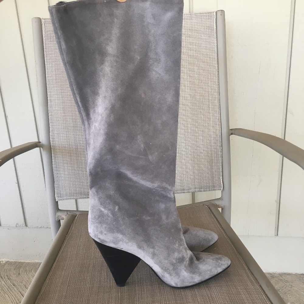 MICHAEL KORS COLLECTION Italy Gray Suede Tall Boots - Picture 4 of 13